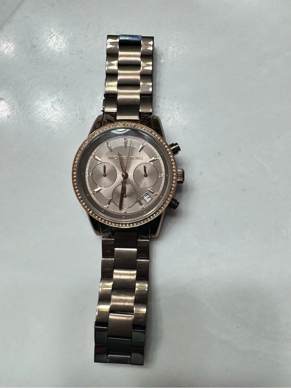 Michael Kors Rose Gold Tone Chronograph Bracelet Watch